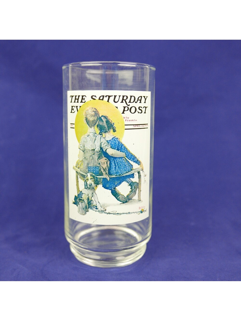 Vintage 1987 Arbys Norman Rockwell The Spooners Saturday Evening Post Glass #5